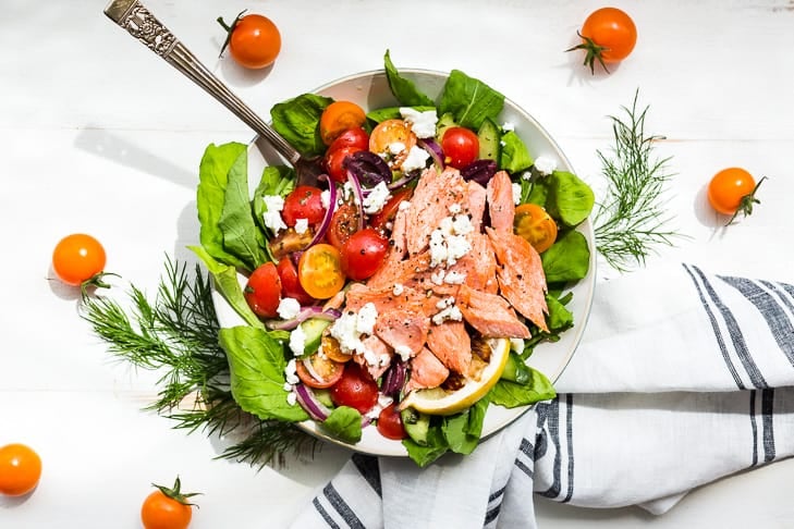 Healthy Salmon Chopped Salad: 349 Calories, WW Friendly